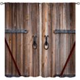 thumbnail image 1 of Vintage Wood Door Curtains Rustic Farmhouse Barn Door Rustic Theme Pattern Blackout Curtains Vintage Cottage Living Room Printed Curtains 42x54 Inches 2 Panels, 1 of 6