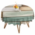 thumbnail image 1 of Vintage Wood Grain Round Tablecloth 54 inches Green Brown Board Farmhouse Waterproof Oil-Proof Table Cloth Round Table Cover for Holiday Party Picnic Dinner Decor Indoor and Outdoor Use, 1 of 9