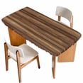 thumbnail image 1 of Vintage Wood Grain Table Cloths for 4 Foot Rectangle Tables, Country Wooden Board Brown Patio Waterproof Elastic Fitted Tablecloths, Washable Rectangular Table Cover for Camping, 1 of 8