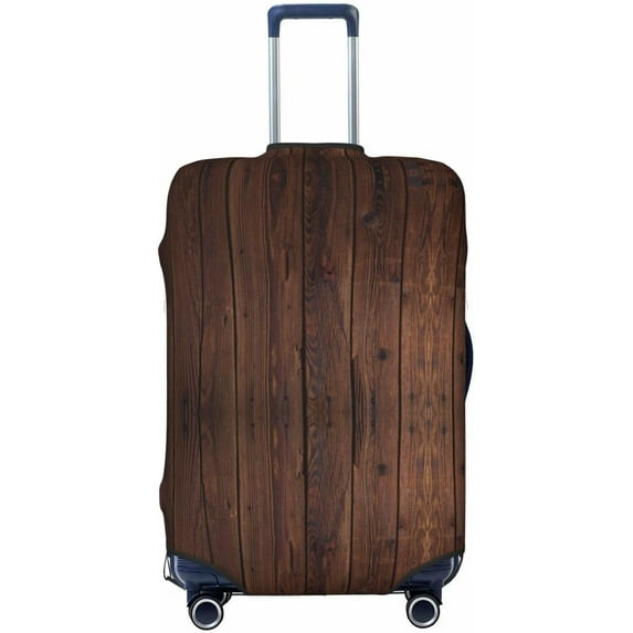 Vintage Wood Luggage Cover Washable Elasticated Luggage Covers for Suitcase tsa Approved Stylish Dust and Scratch Resistant Luggage Case Protector for Kids and Adults -