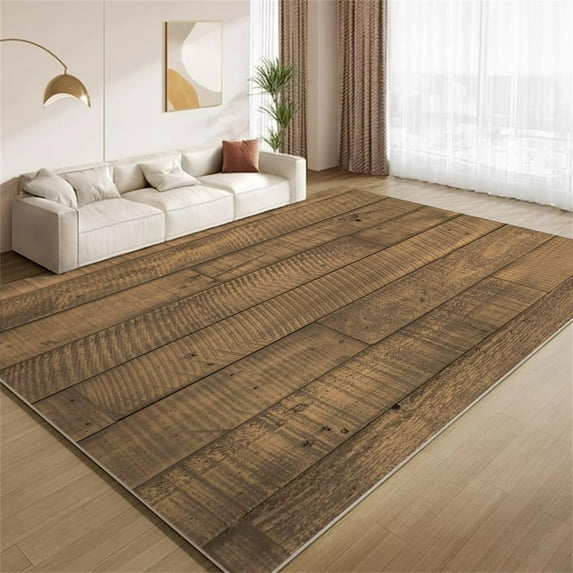 Vintage Wood Panel Art Rug 5x8ft Area Rugs Distressed Wood Color Rugs Ultra Soft Washable Carpet with Non Slip Backing for Living Room Bedroom Gameroom Study Office Home Decor Mat
