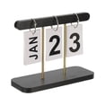 thumbnail image 1 of Vintage Wood Perpetual Calendar, Wooden Flip Calendar Turn Page Month Date Display for Desk  Style 1, Black, 1 of 6