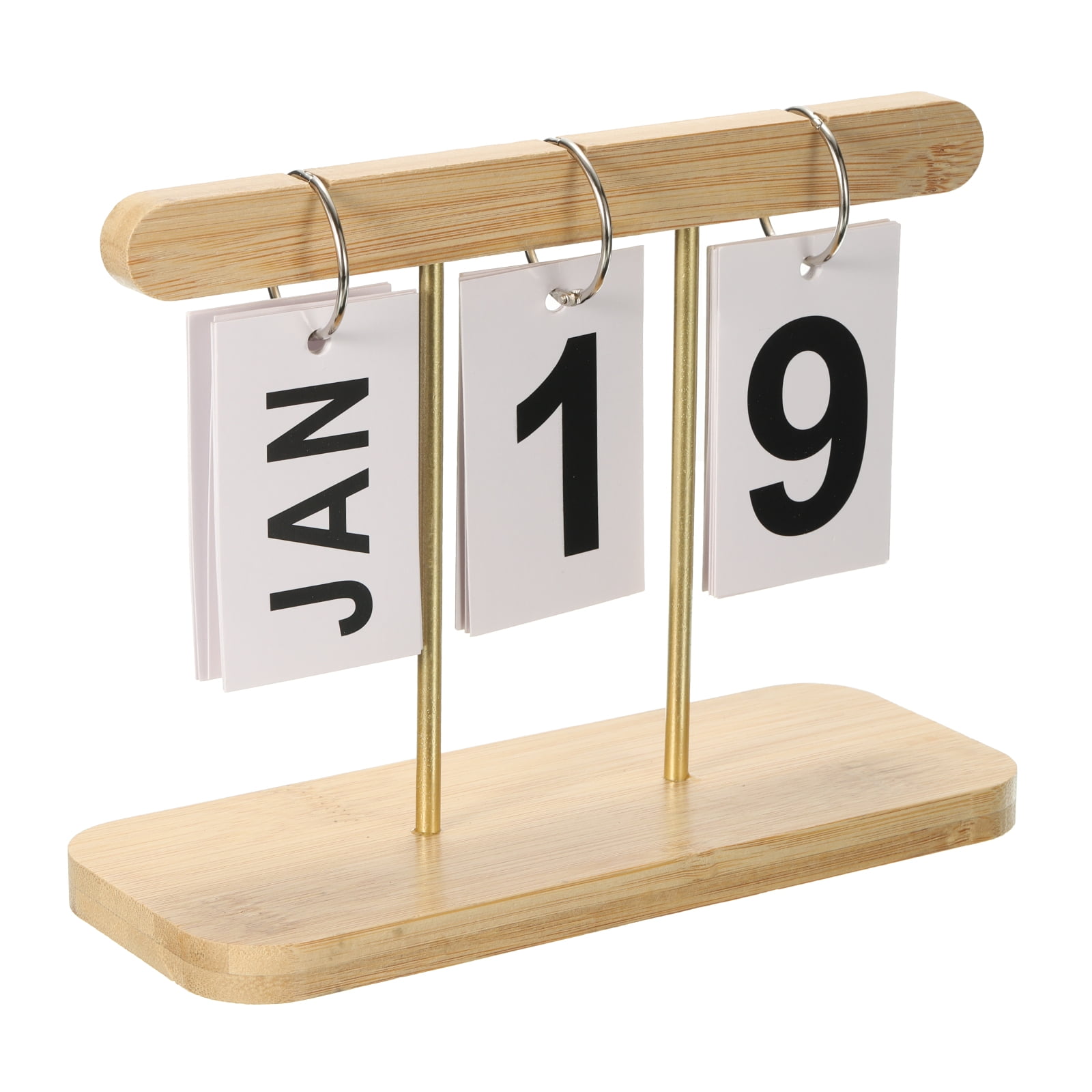 Vintage Wood Perpetual Calendar, Wooden Flip Calendar Turn Page Month ...