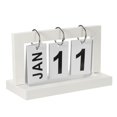 thumbnail image 1 of Vintage Wood Perpetual Calendar, Wooden Flip Calendar Turn Page Month Date Display for Desk Style 2, White, 1 of 5