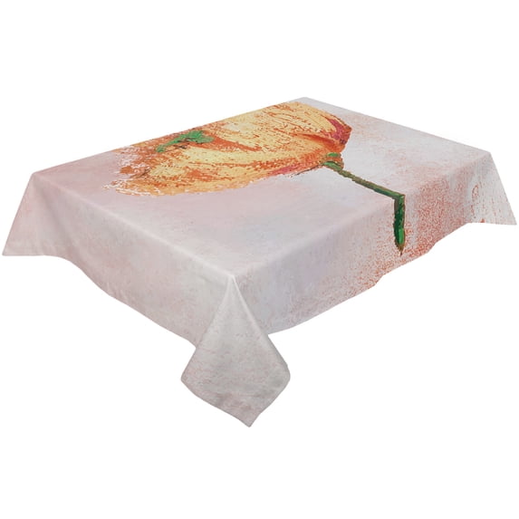 Vintage Wood Red Flowers Poppy Table Cloth Waterproof Dining Tablecloth Kitchen Decorative Coffee Cu