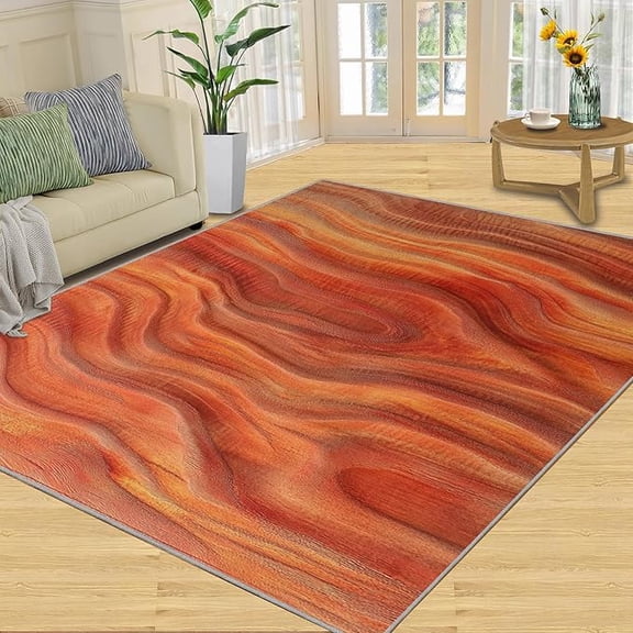 Vintage Wood Rug & Home Decor, Old Tree Ring Rugs for Living Room Bedroom, Barn Wood Grain Carpet, Washable Non Slip Soft Low Pile Indoor Area Rug & Room Decor 2 x 3ft