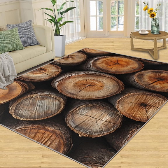 Vintage Wood Texture Area Rug, Grey Brown Rustic Pattern Carpet, Washable Non-Slip Soft Low Pile Floor Mat for Living Room Bedroom 2x3ft(Small)