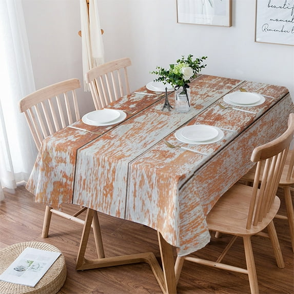 Vintage Wood Texture Red Table Cloth Waterproof Dining Tablecloth for Table Kitchen Decorative Coffee Cuisine Party Table Cover