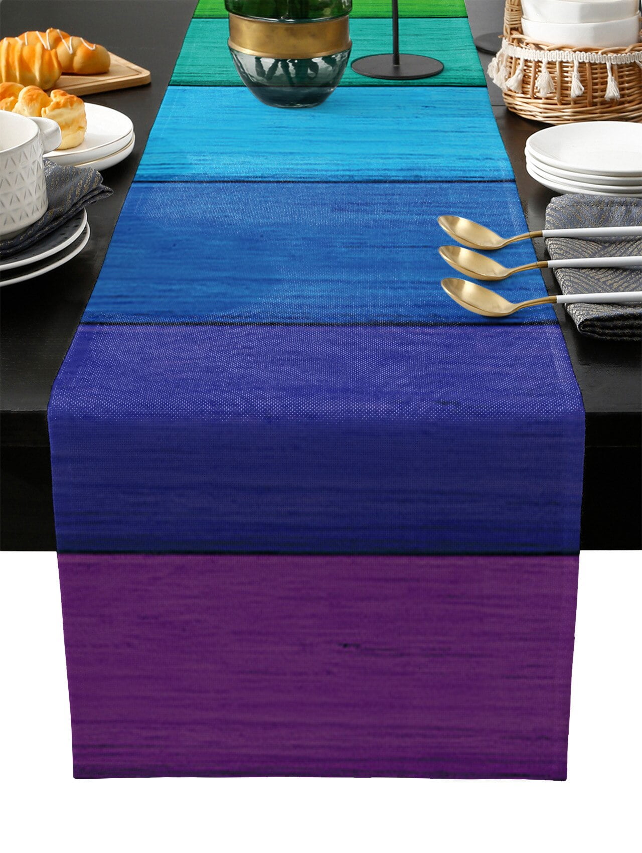 Vintage Wood Texture Table Runner Wedding Party Champagne Table Runners