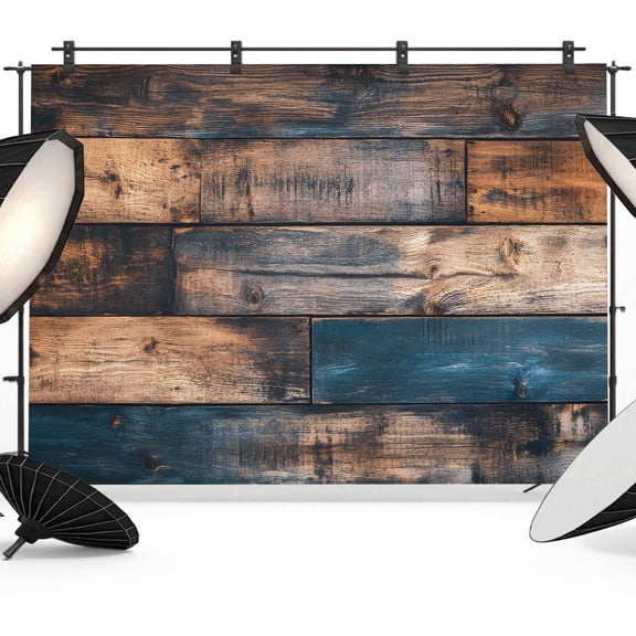 Vintage Wooden Backdrop for Photography, Fabric Photo Background Backdrop, Farmhouse Retro Shabby Wood Photo Booth Background for Portrait Photoshoot Video Wedding Studio Decoration Banner 7x5ft