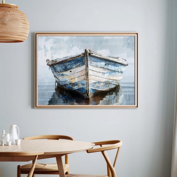Vintage Wooden Boat Wall Art Lakehouse Coastal Nautical Decor Art