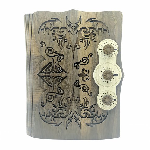 Vintage Wooden Book Storage Box DIY Craft Gift Organizer, Decorative Keepsake Holder for Home and Office, Magic Book Style Storage Solution