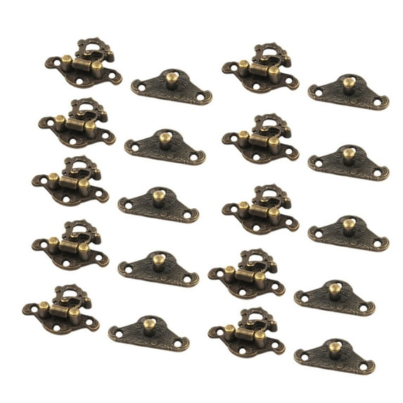 Vintage Wooden Case Jewelry Box Clasp Hasp Latch 10 Sets w Screws