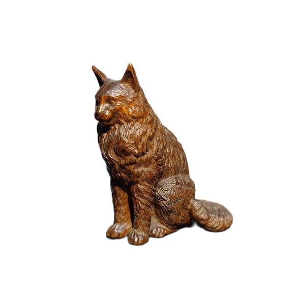 Vintage Wooden Christmas Ornaments Nice Little Carving Fox Lowrie Statue Gift decorative sculpture home decor