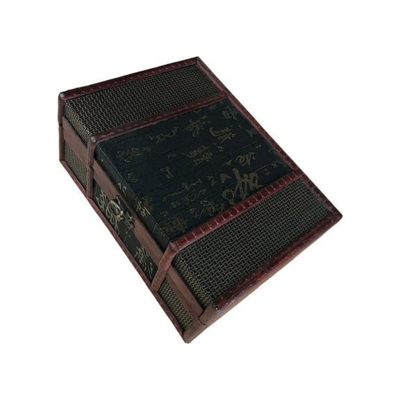 Vintage Wooden Decorative Book Box Retro Styles Storage Organizers for Books and Letter in a Decorative Wooden Box