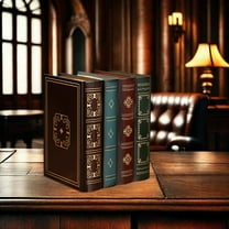 Vintage Wooden Fake Book Organizer, Multicolor, 6.2x5.3x4.3in, Decorative Storage Box for Desktop Office