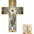 thumbnail image 1 of Vintage Wooden Jesus Wall Cross, Catholic Crucifix Wall Cross, Spiritual Christian Art Gift, 12in Handcrafted Religious Home Decor for Living Room, Bedroom, Or Prayer Space(#1), 1 of 7