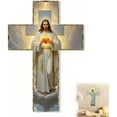 thumbnail image 1 of Vintage Wooden Jesus Christ Wall Cross, Catholic Crucifix Wall Cross, Spiritual Christian Art Gift, 12in Handcrafted Religious Home Decor for Living Room, Bedroom, Or Prayer Space(#4), 1 of 7