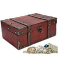 thumbnail image 1 of Vintage Wooden Jewelry Box, European Style Large Capacity Treasure Chest Sturdy Strong Perfect For Home Decoration For Room 6282-2301, 1 of 8