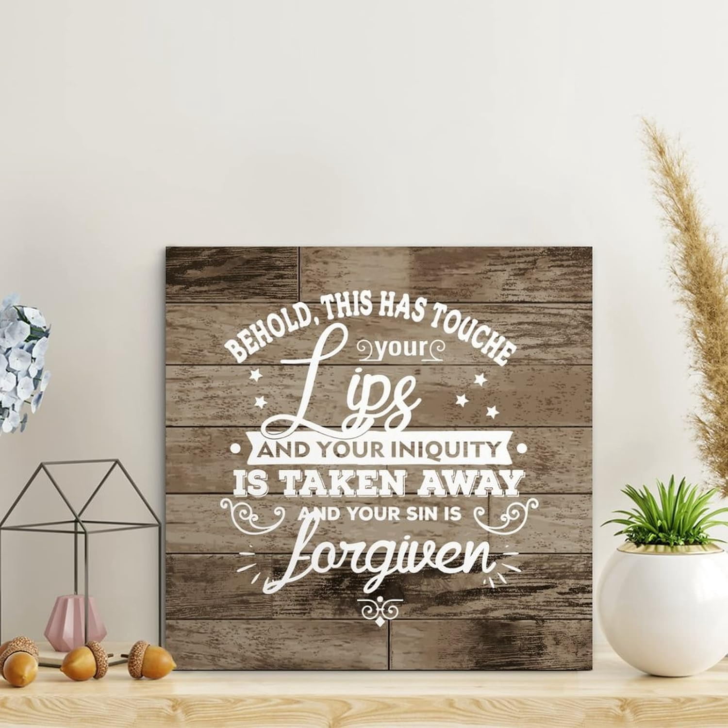 Vintage Wooden Pallet Sign Behold This Has Touched Your Lips Wood Signs ...
