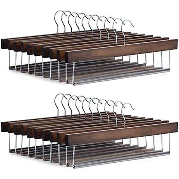 Vintage Wooden Pant Hanger with Bar 20 Pk