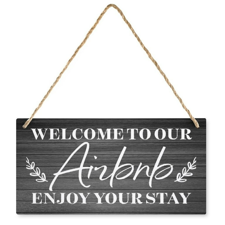 Rustic Welcome To Our Haunted House Wood Sign - 6x12 Inch Hanging Farmhouse Decor For Halloween