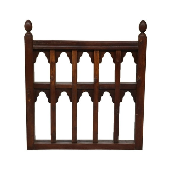 Vintage Wooden Staircase Railing Repurposed 40" x 40" Large Wall Art | Solid Wood Lattice Arched Shaped Wall Panel | Unique Wall Hanging