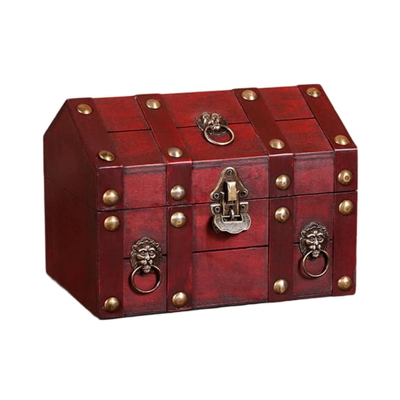Vintage Wooden Storage Chest with Antique Home Decor and Collectible Trunk