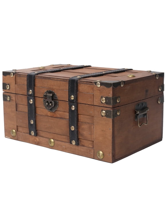Wooden Storage Chest, Pirate Vintage, Brown