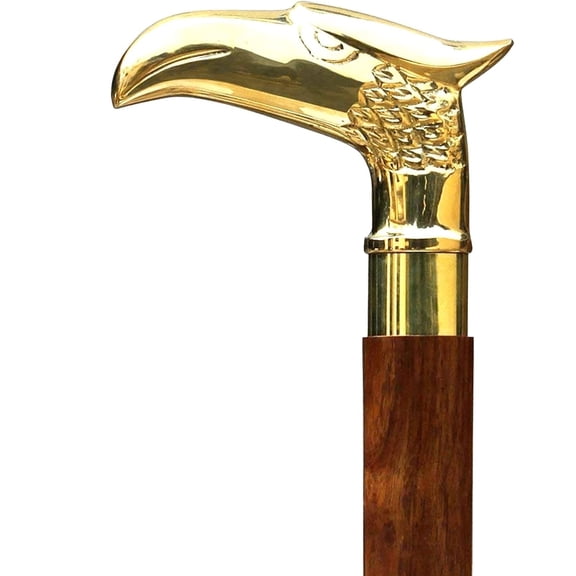 Vintage Eagle Style Handle Detachable Wooden Walking Cane for Men and Women