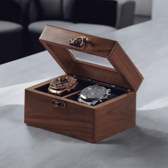 Vintage Wooden Watch Box for Men, Display Case for Timepieces, Storage Organizer, Jewelry Box for Women