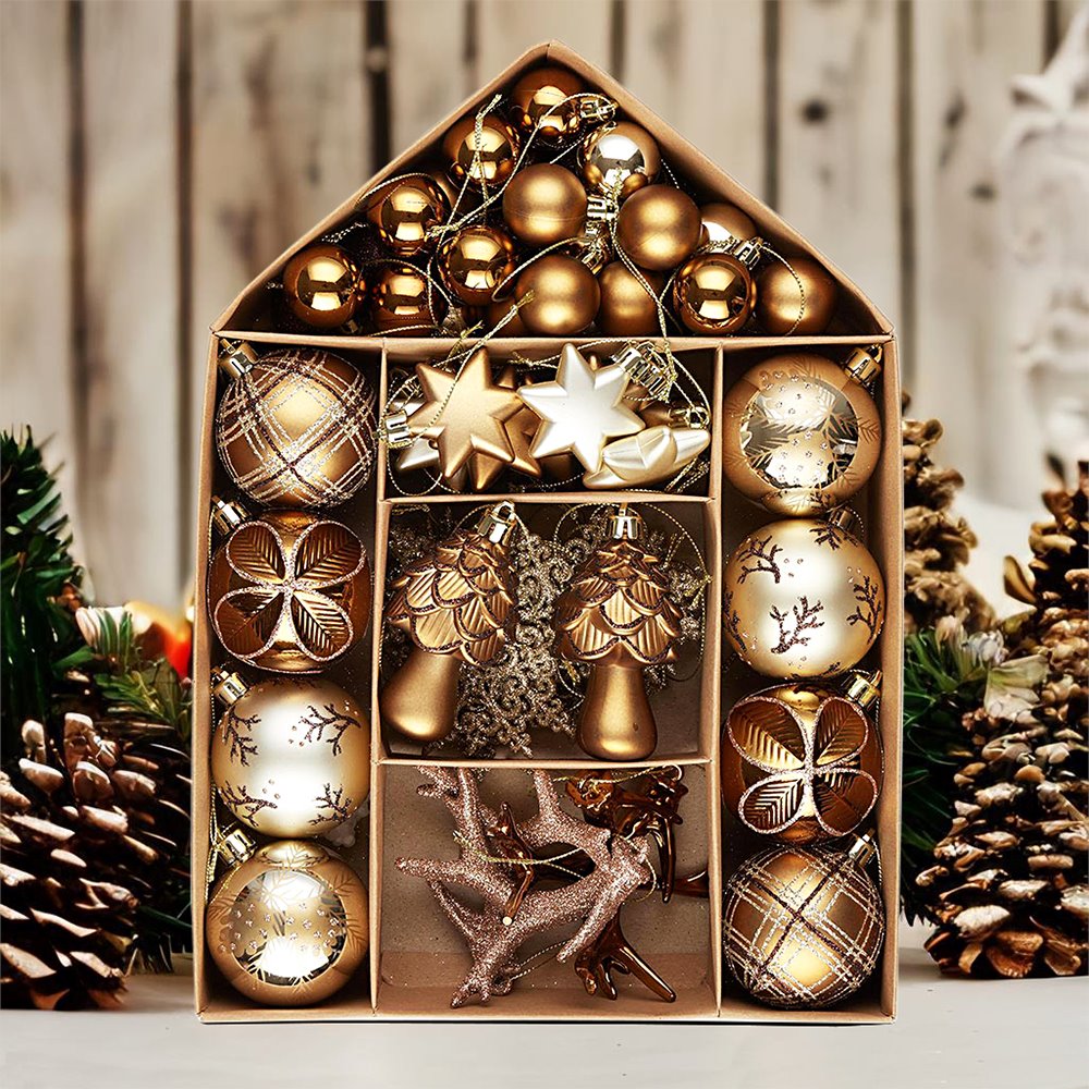 Tree Cookie Ornament Multicolor 4"H Wood Set of 3