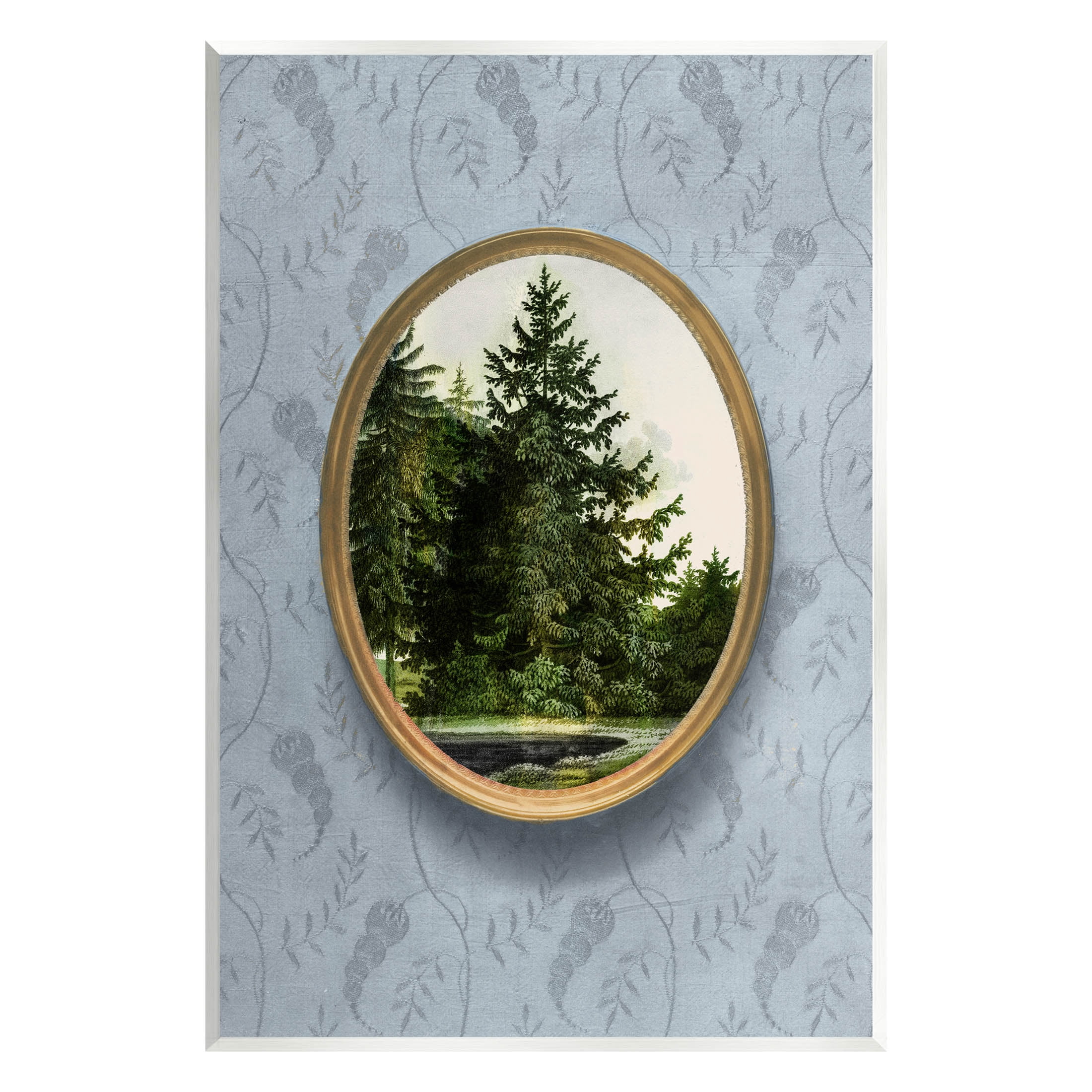 Vintage Woodland Tree View Border Landscape Graphic Art Unframed Art Print Wall Art