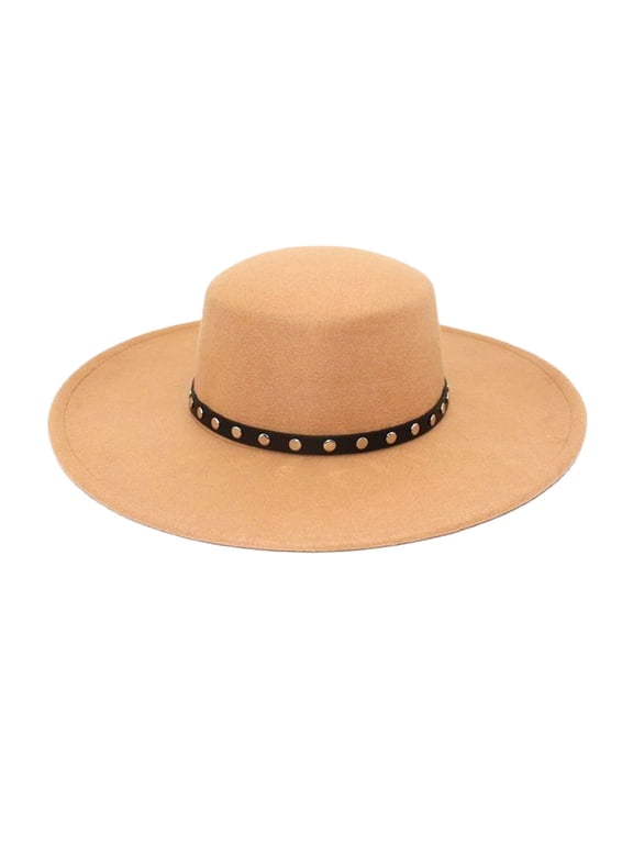 Vintage Wool Fedora Hat, Wide Brim Bucket Cap, Winter formal Headwear, Unisex Thick Warm Retro Hat for Outing Party Gathering Cold Resistant Elegant Fashion Headgear,A