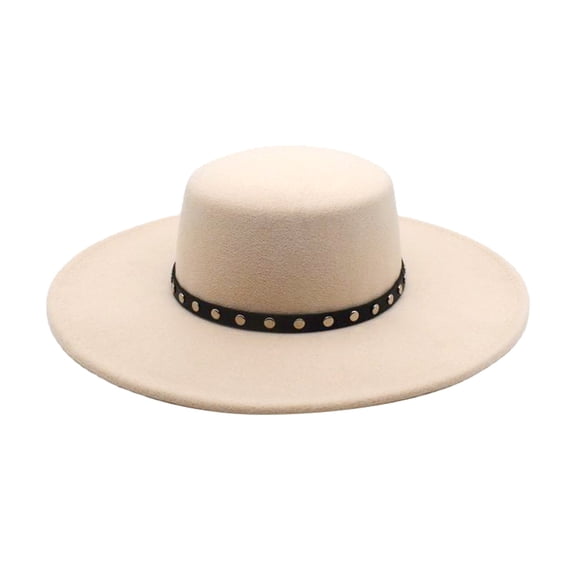 Vintage Wool Fedora Hat, Wide Brim Bucket Cap, Winter formal Headwear, Unisex Thick Warm Retro Hat for Outing Party Gathering Cold Resistant Elegant Fashion Headgear,Beige