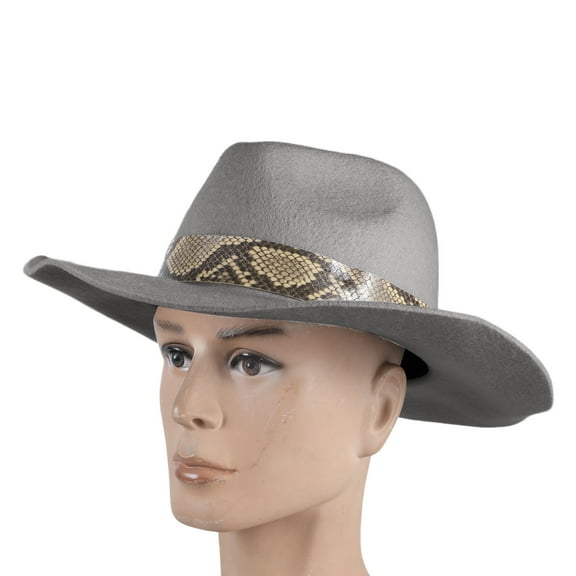 Vintage Wool Hat Victorian Age Wide Brimmed Western Gentleman Hat Versatile Pork Pie Hat for Dinner Outdoor Casual Wear