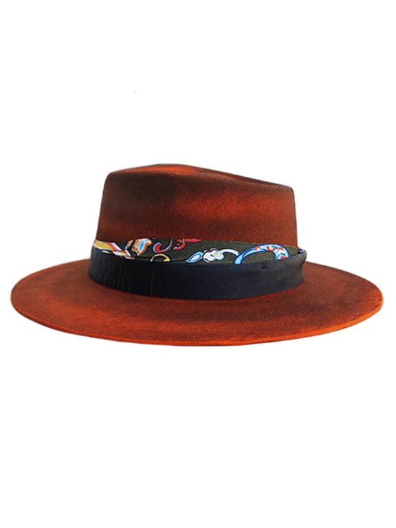 Vintage Wool Homburg Panama Hat Western Porkpie Hat Top Hat for Dinner Outdoor Casual Wear Photo Props