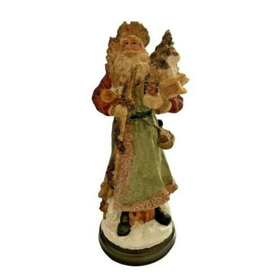 Vintage World Bazaars Santa Claus Statue Figurine Christmas Decoration Woodsman
