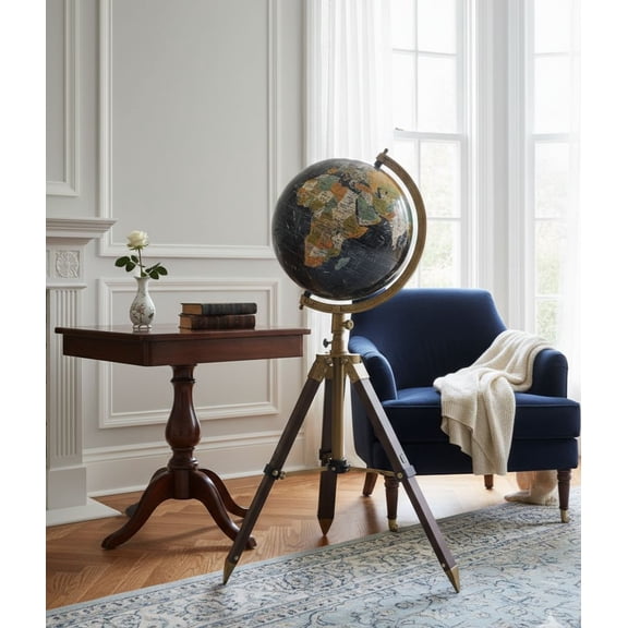 Vintage World Globe | 36 Inch On Tripod Stand Home  Office Decor Geographic Antique  Globe