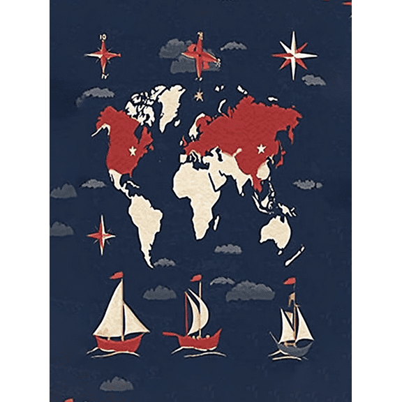 Vintage World Map Sailing Ships Canvas Wall Art Suitable for Living Room Bedroom Office Dining Room and Study Room Decoration.