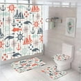 thumbnail image 1 of Vintage World Map Shower Curtains Set Nautical StarCompass Anchor Bathroom Screen Non-Slip Carpet Rug Toilet Cover Bath Mat, 1 of 5