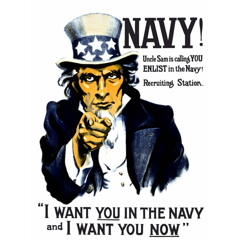 Vintage World War I poster of Uncle Sam pointing at the reader Poster Print  (12 x 16) - Walmart.com