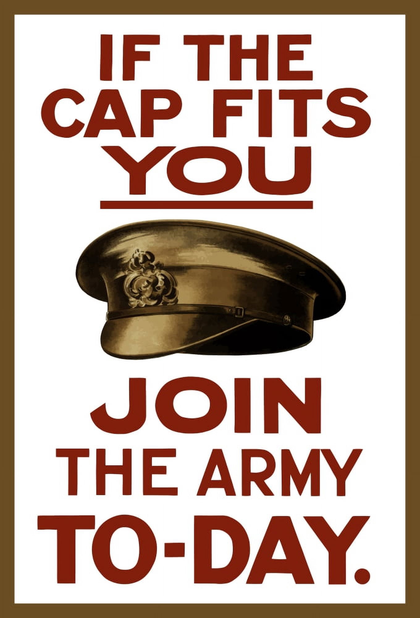 Vintage World War I poster of a British army hat Canvas Art - John ParrotStocktrek Images (24 x 34)