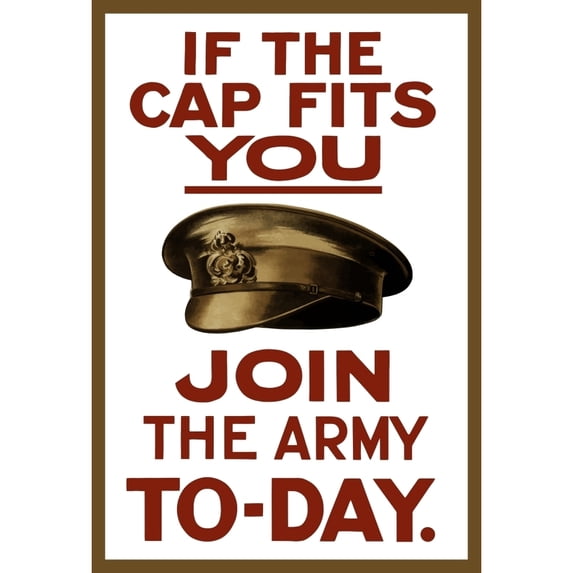 Vintage World War I poster of a British army hat Poster Print