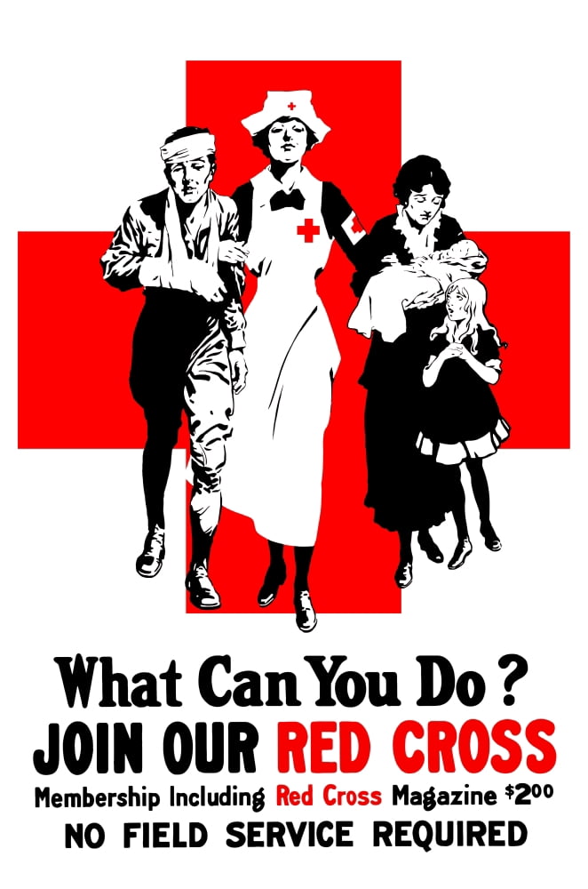 Vintage World War I poster of a nurse tending to a wounded soldier Canvas Art - John ParrotStocktrek Images (23 x 35)