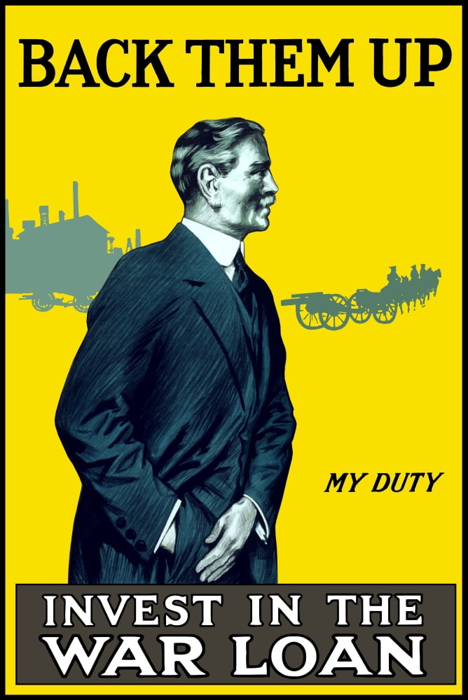 Vintage World War I poster of an older man reaching into his pocket Canvas Art - John ParrotStocktrek Images (24 x 35)