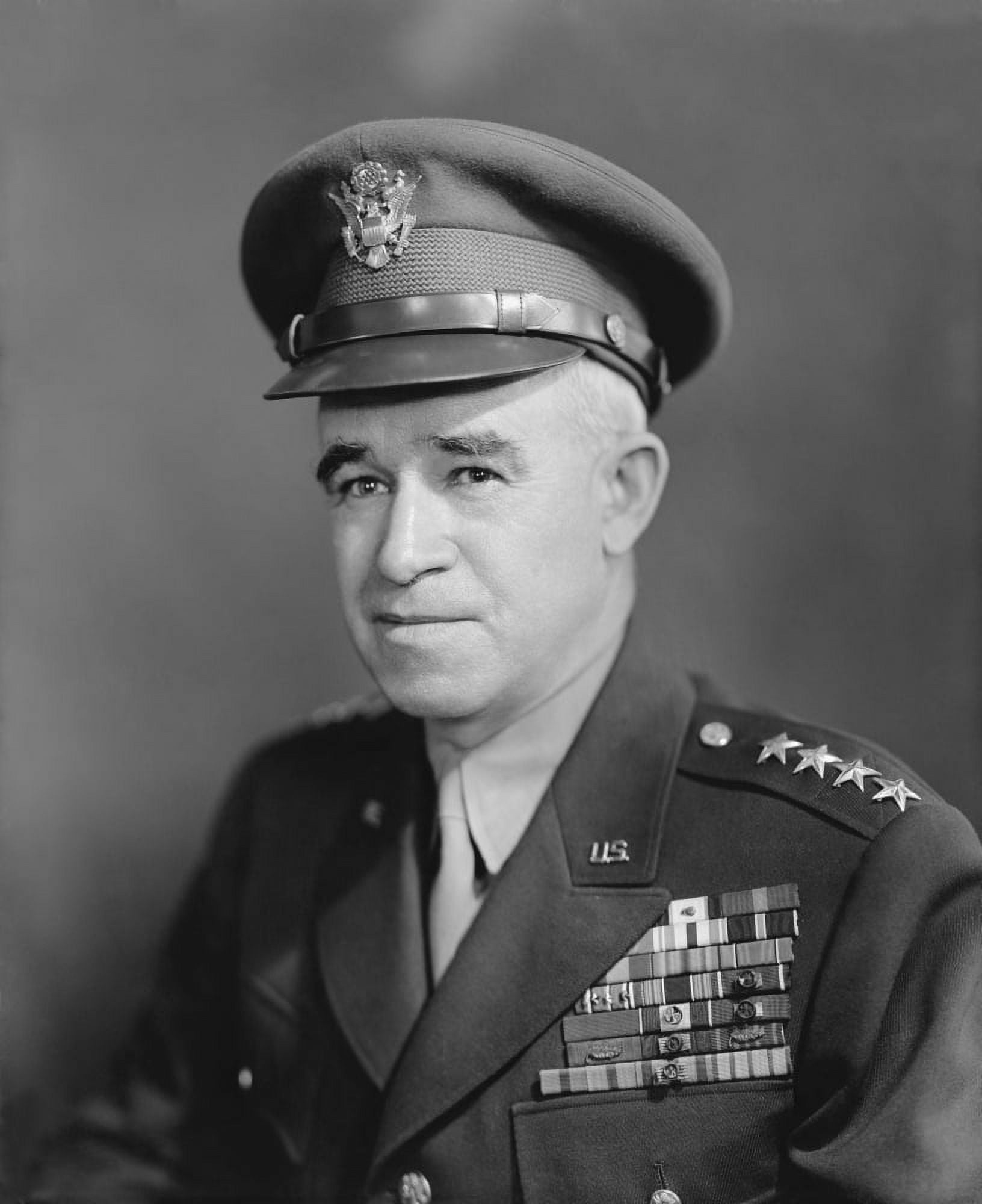 Vintage World War II photo of Four Star General Omar Bradley Canvas Art - John ParrotStocktrek Images (26 x 31)