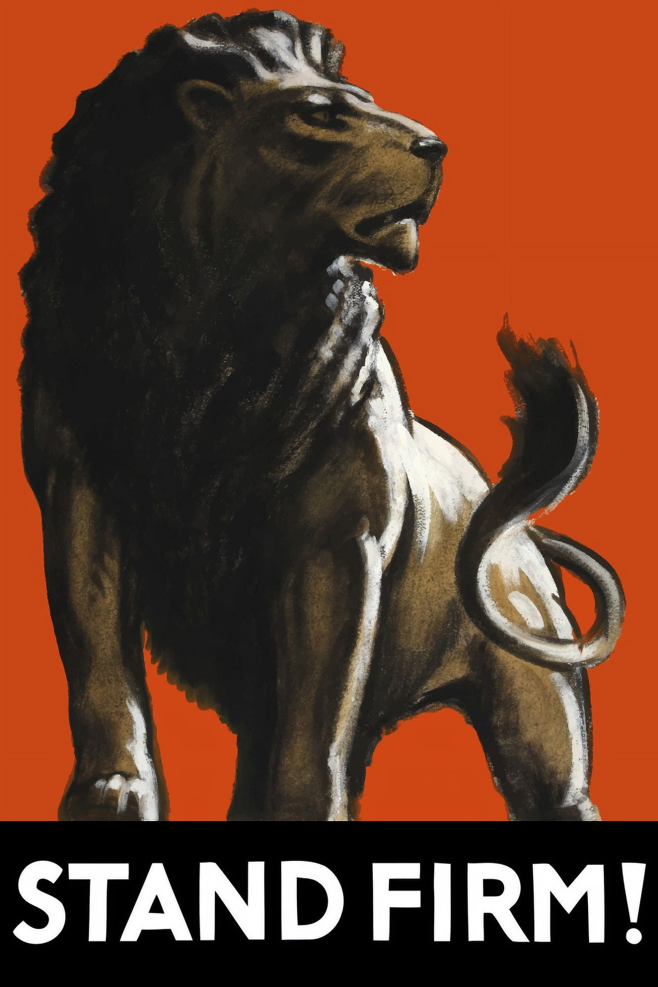 Vintage World War II poster featuring a male lion Canvas Art - John ParrotStocktrek Images (23 x 35)