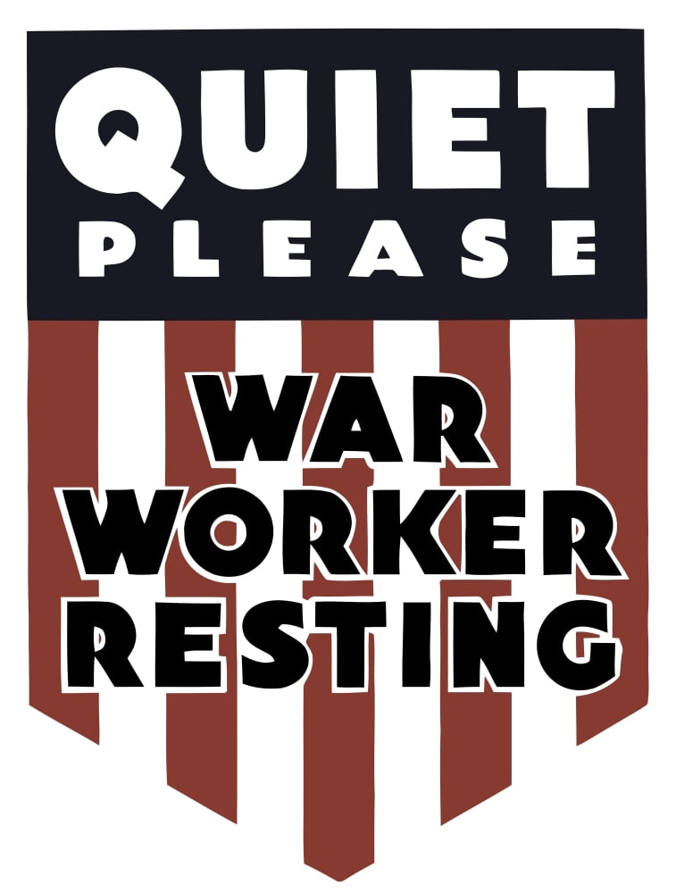 Vintage World War II poster featuring a red white and blue shield Canvas Art - John ParrotStocktrek Images (25 x 33)