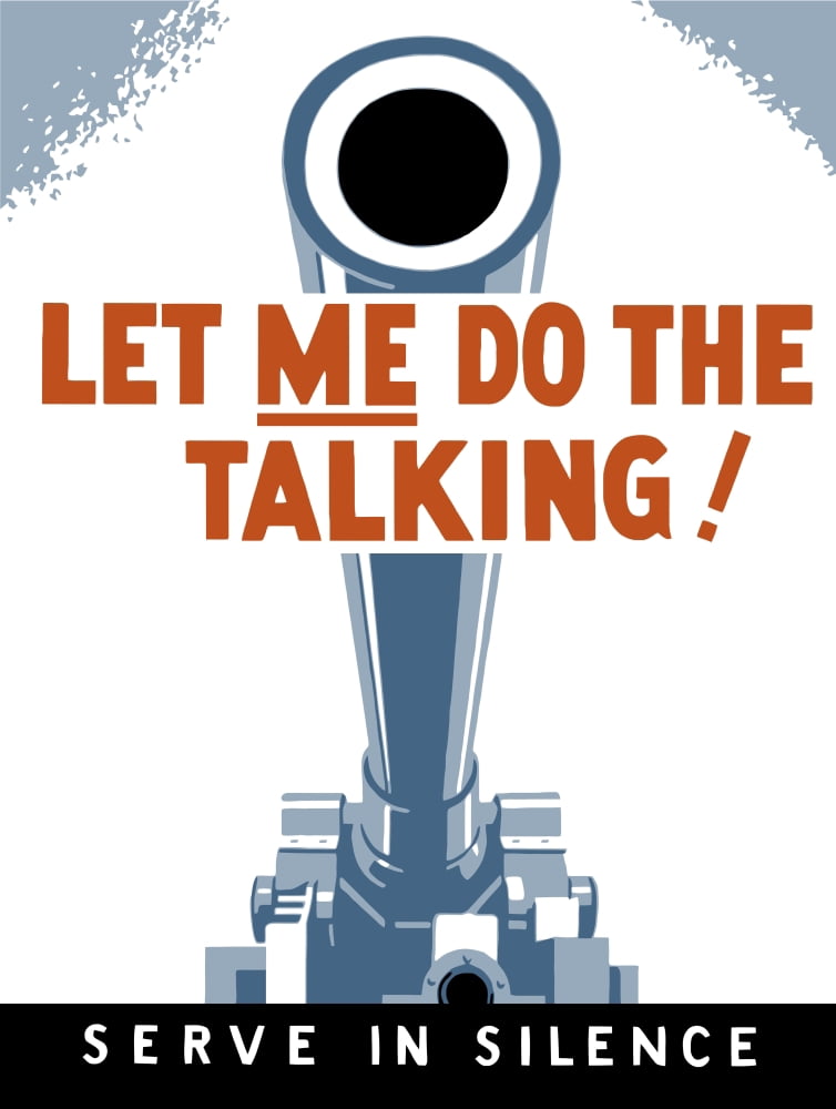 Vintage World War II poster of a large artillery cannon Canvas Art - John ParrotStocktrek Images (25 x 33)